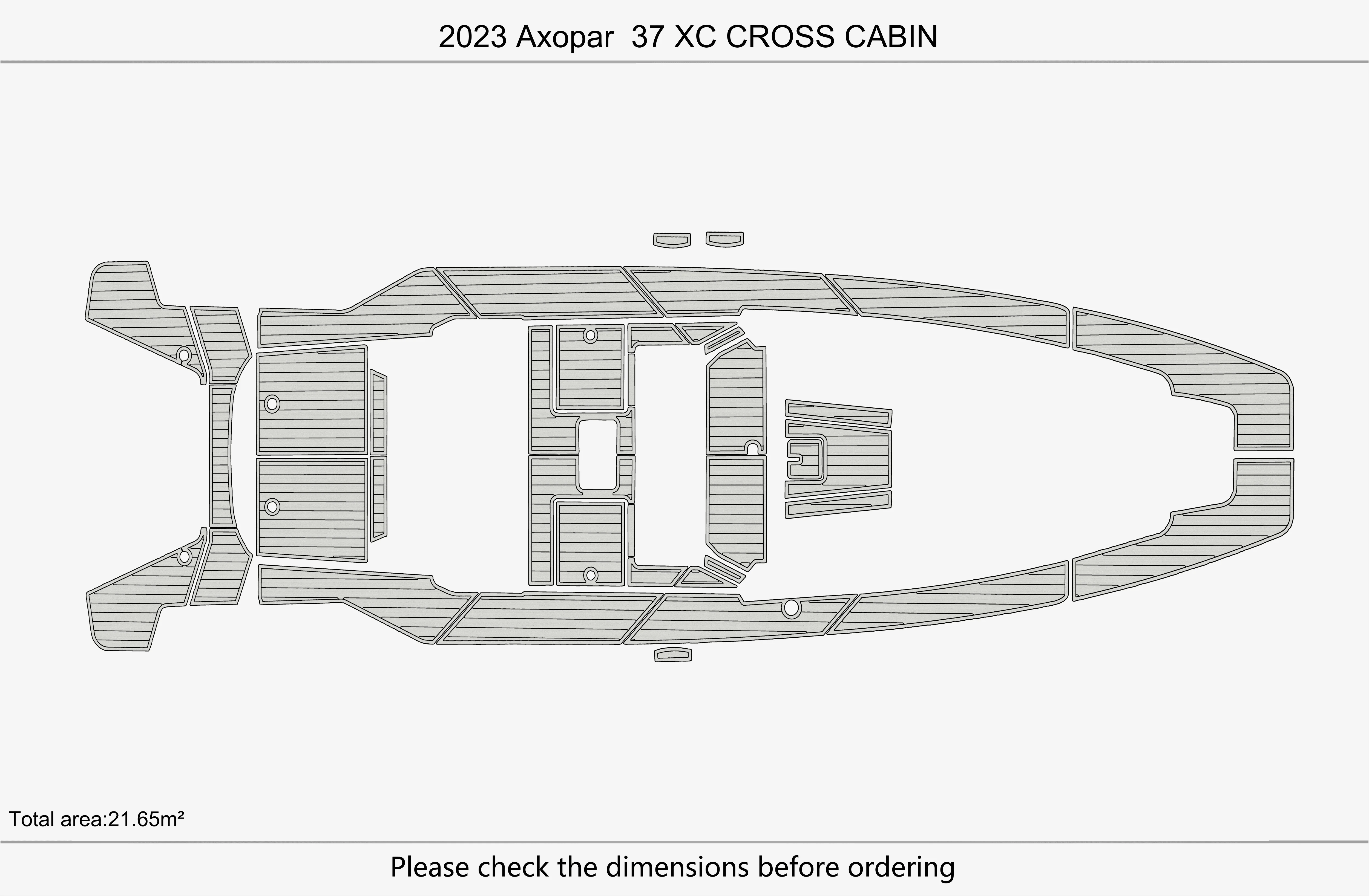 2023 Axopar 37 XC CROSS CABIN 1/4 "6 مللي متر إيفا رغوة عدم الانزلاق بولي كلوريد الفينيل خشب الساج التزيين البحرية حصيرة سيديك أكوا السجاد أرضية بحرية #3