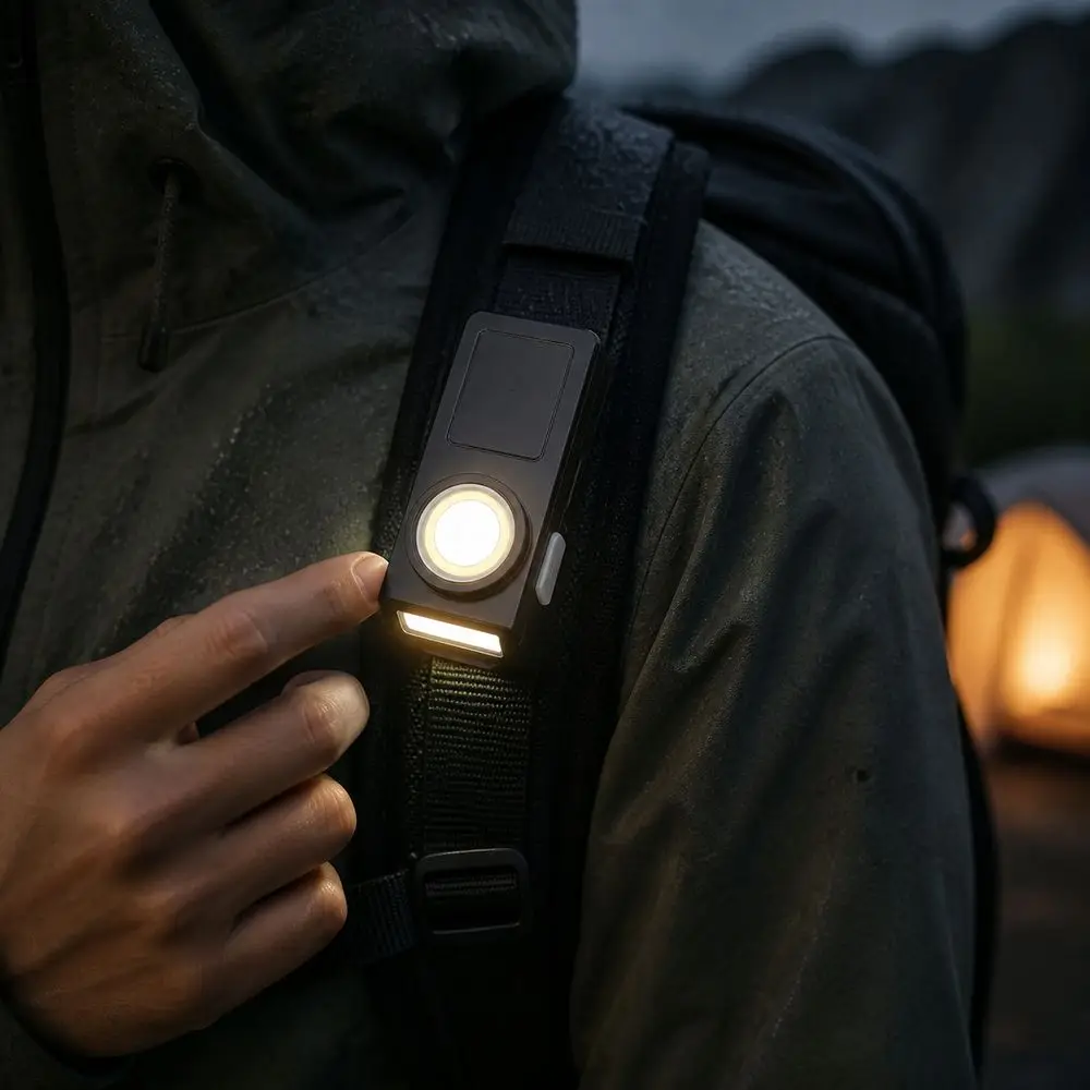 Plastic COB Clip Light Magnetic Attachment Integrated Clip Rechargeable Clip Light Multiple Lighting Modes Rain Resistant
