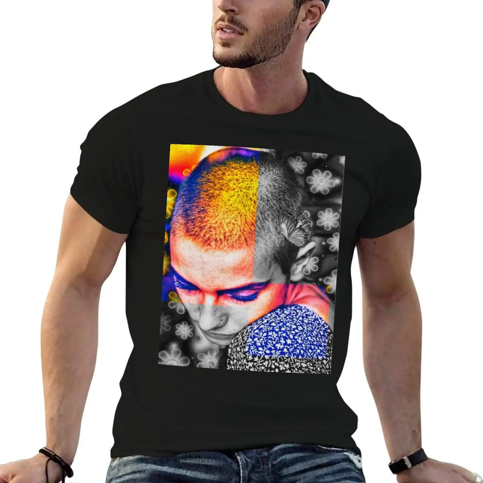 Sinead O'connor retro T-Shirt plain anime clothes men clothing