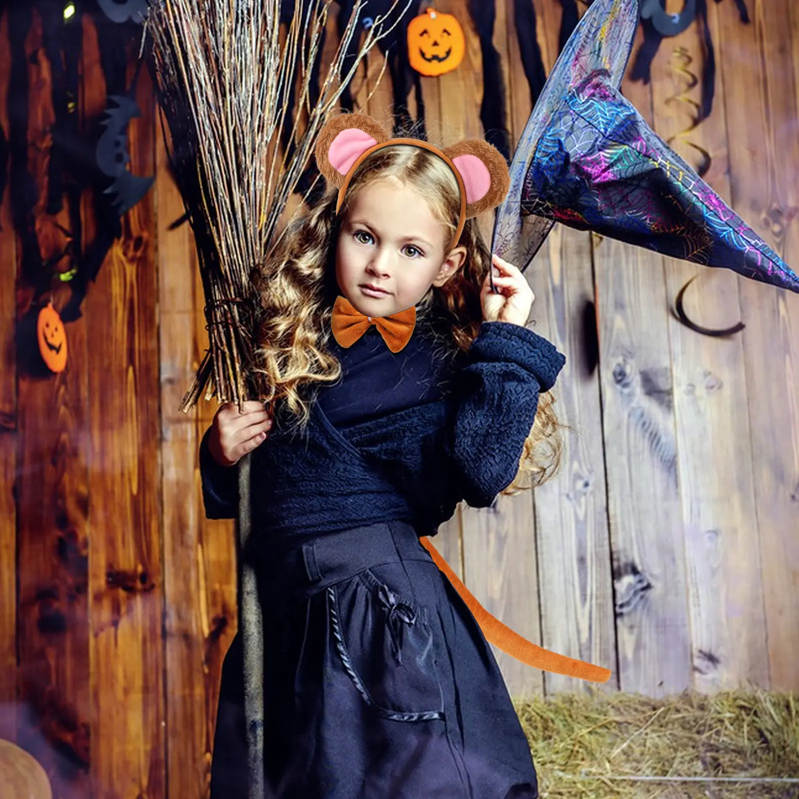 

Набор для косплея: повязка на голову с ушками обезьяны, хвост и галстук-бабочка. Легкий, гибкий, приятный для кожи комплект аксессуаров для сцены.