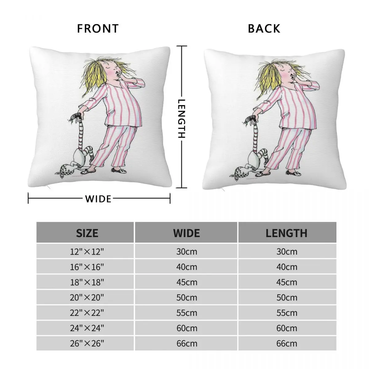 Yawning Eloise In Her Pajamas Square Pillowcase Polyester Linen Velvet Creative Zip Decorative Car Cushion Cover Wholesale 45x45