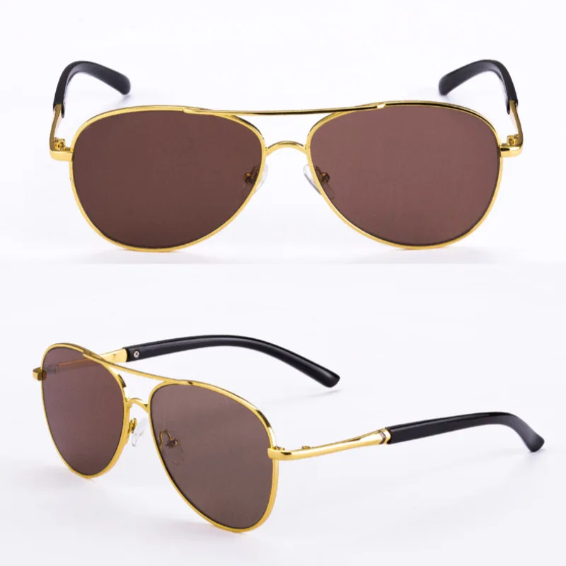 2025 New Retro Alloy Double Beam Large Size Frame Glass Teal Shades UV400 Trendy Men's Pilot Driving Travel Sunglasses Eyewear