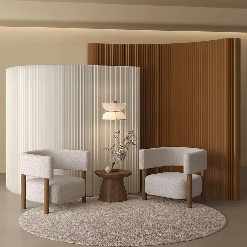 Foldable Multifunctional Acrylic Wooden Paper Partition Accordion Wall Modern Design Restaurant Office Use Store Screen Factory