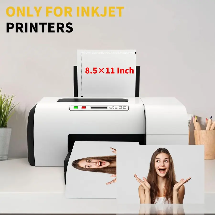 Sheets Printable Magnetic Sheets 8.5x11 Inches for Inkjet Printers, Glossy White Magnetic Print Paper, 12mil Thickness, Flexible