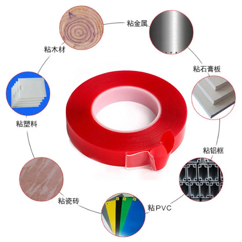 3 Meter Clear Sticker Transparent Acrylic Foam Tape Reuse Waterproof Adhesive Tape No Traces Double Sided Tape