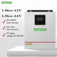 1KW 12V/1.5KW 24V Hybrid Solar inverter 220V Ouput Pure Sine Wave Hybrid inverter MPPT 80A Solar Charge Controller Max PV 150VDC