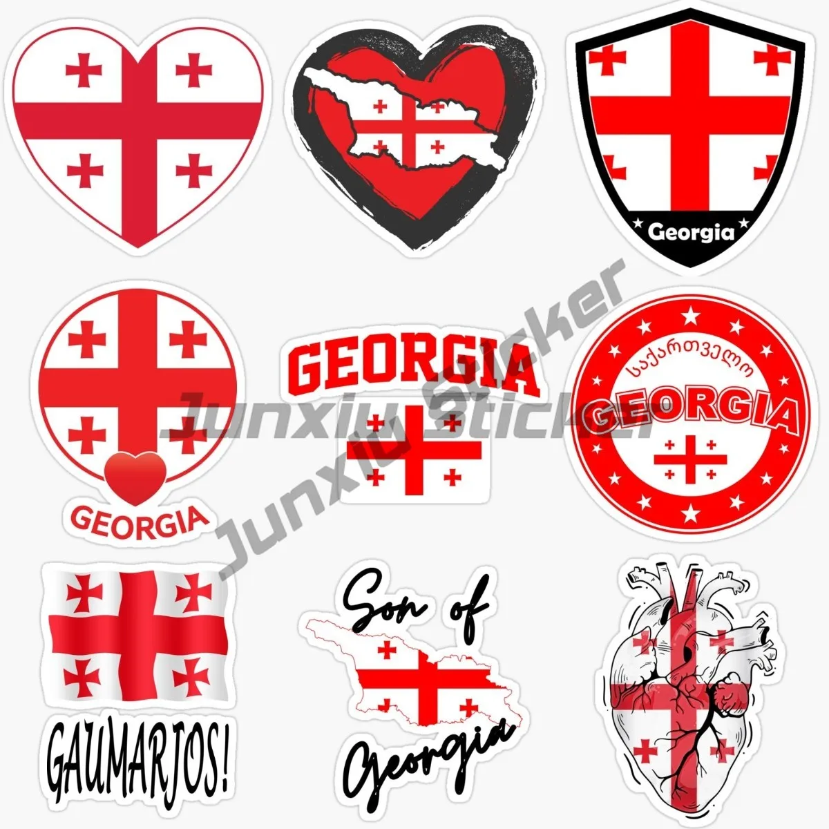 Love Georgia Map Flag Georgians Vinyl Sticker Waterproof Decal Motocross Racing Laptop Helmet Trunk Car Sticker Car Accessories