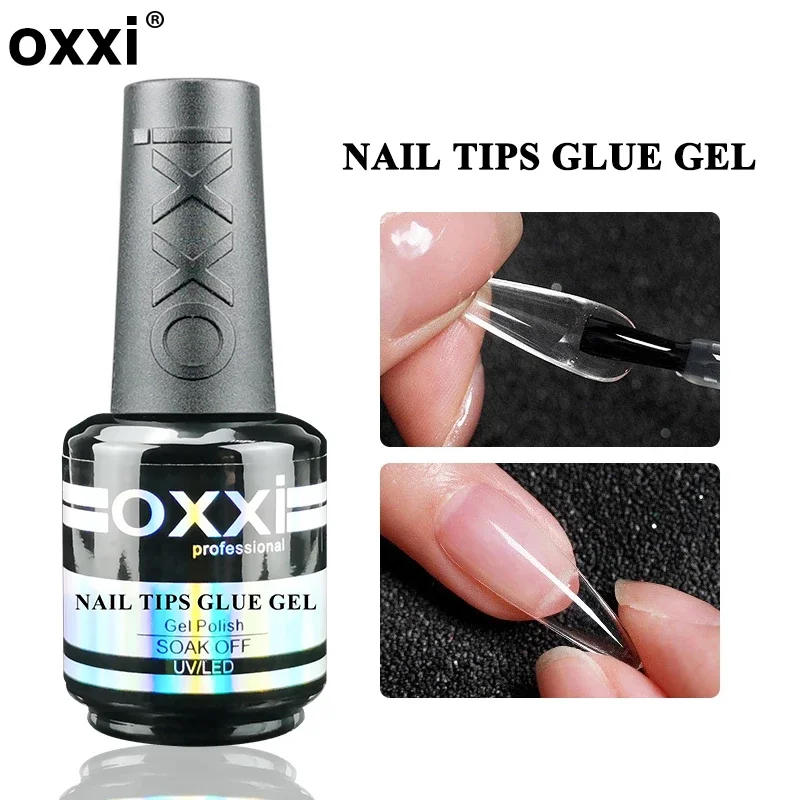OXXI False Nail Glue Gel Polish 15ml Semi-permanent Fake Nails with Glue Gellac Manicure Tips Hybrid Varnish UV LED Gels Lacquer