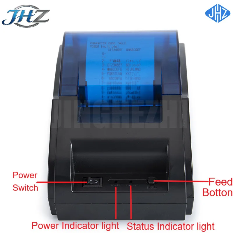 JHZ for Supermarket Restaurant 58mm Thermal Printer USB Bluetooth Ccash Register Receipt Printer Compatible With Android iOS Win