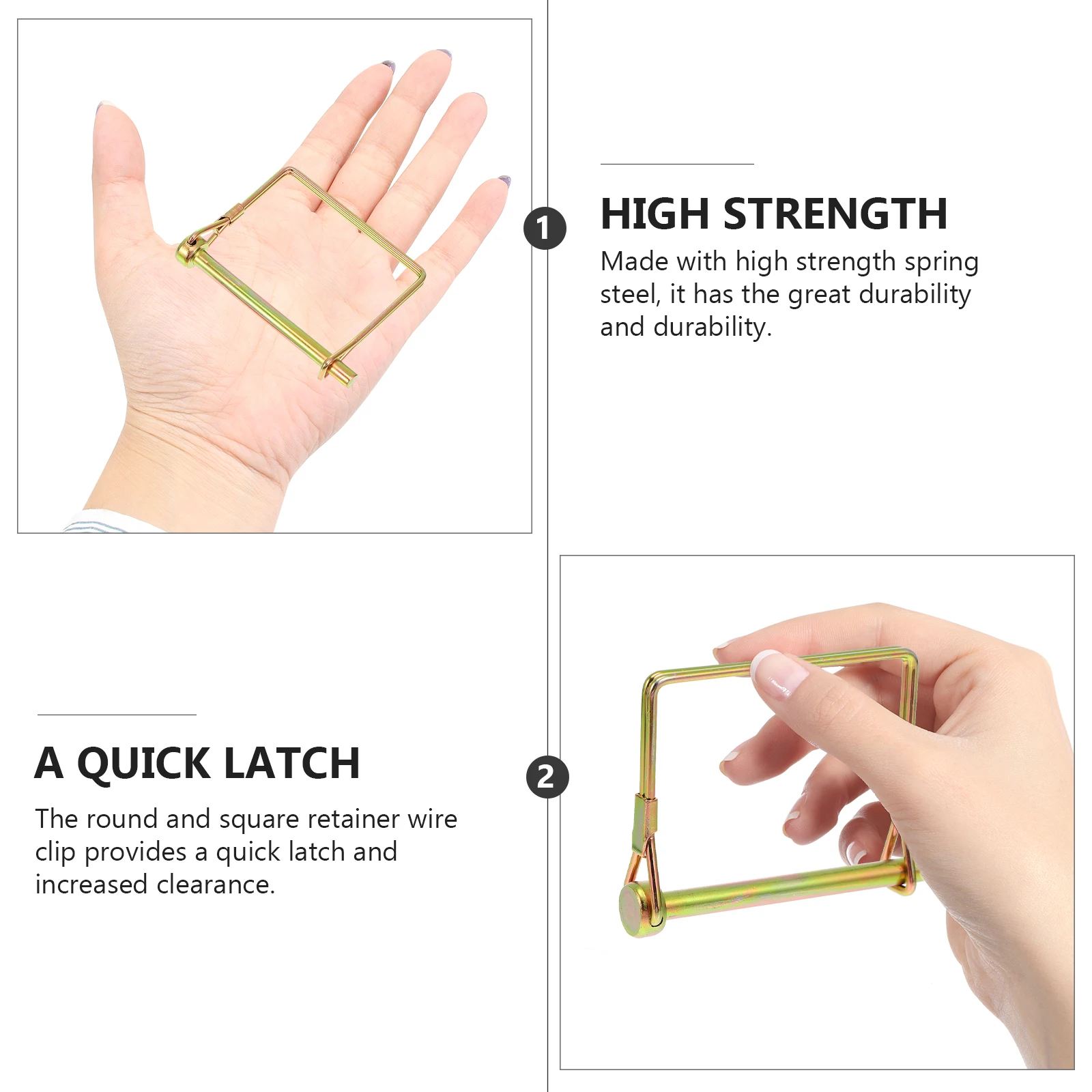 

12pcs D-Shaped Wire Retainer Arch Pin Spring Steel Heavy Duty Coupler Shaft Locking Hitch Pin For Farm Lawn Trailer Boat