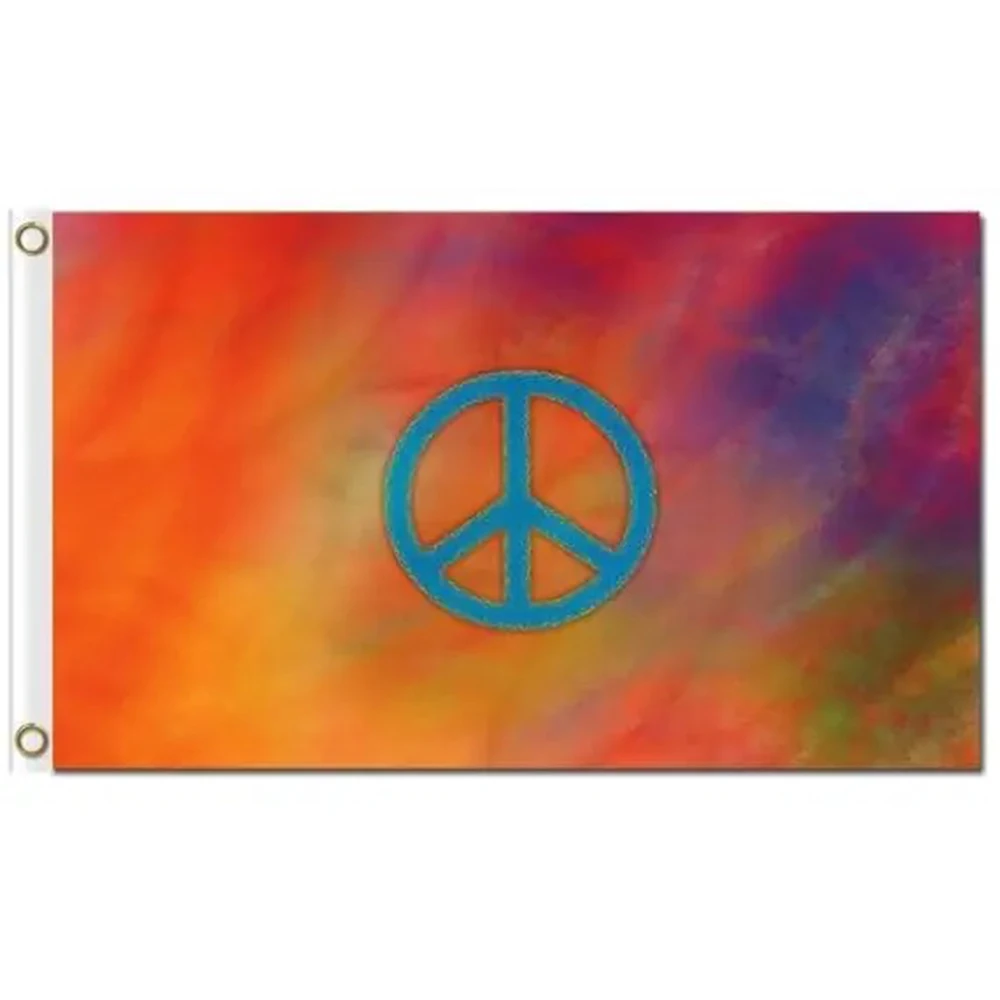 2X3FT Peace sign colorful polyester flags 3x5ft banners decoration indoor outdoor