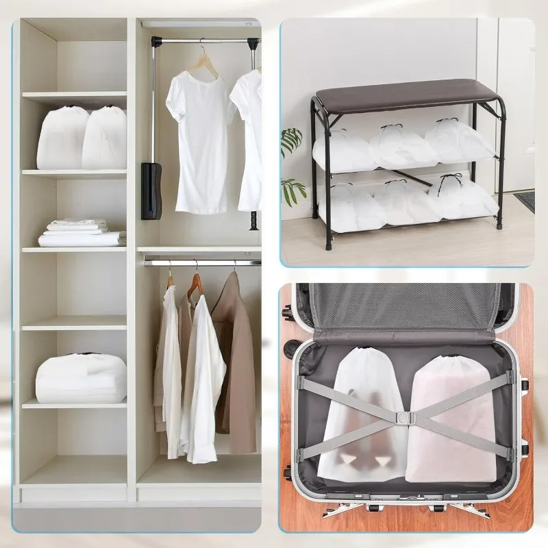 10/20 Stück Tragbare Schuhaufbewahrungsbeutel mit Kordelzug, Öko-Aufbewahrungstaschen für Schuhe, Kleinteile, Reisen, Wasserdichte Transparente Plastik-Aufbewahrungstasche – Detail 6