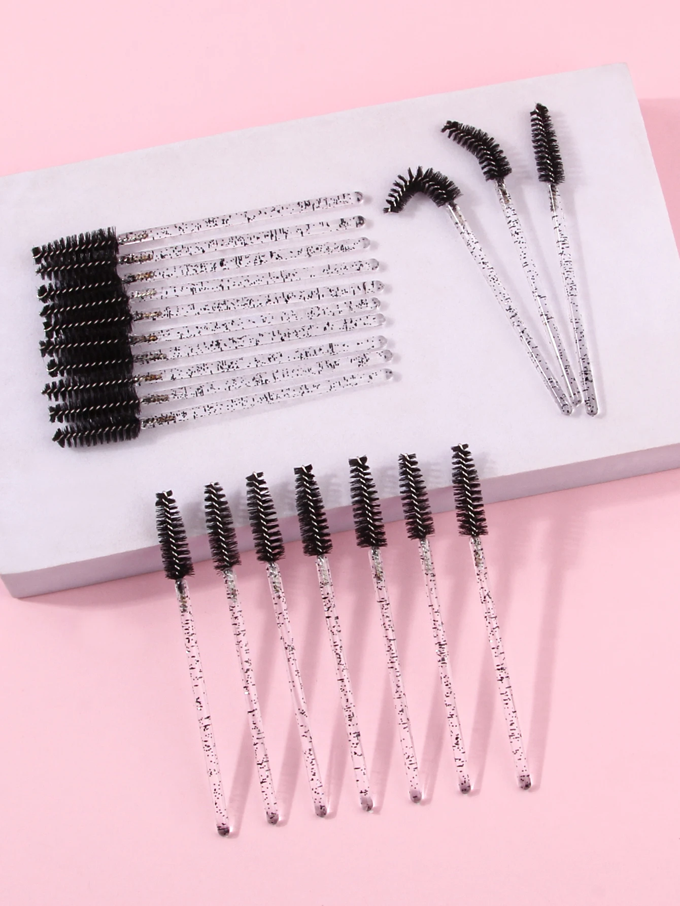 Cepillo de pestañas de cristal desechable, peine 20 piezas, extensión de rímel, varitas, maquillaje profesional, herramienta de belleza