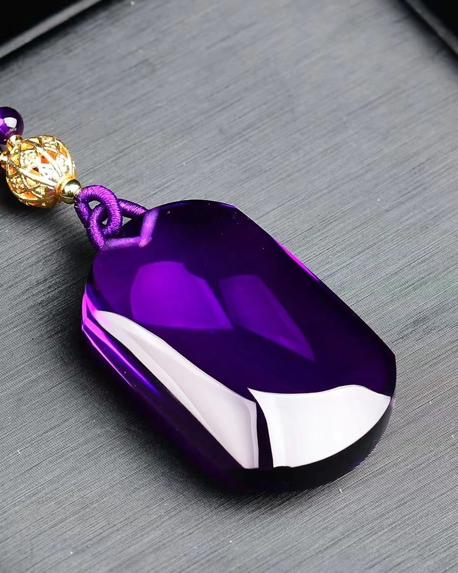 

Natural Purple Amethyst Quartz Pendant 36*23*13mm Rectangle Amethyst Jewelry Beads Women Men Necklace Brazil AAAAAA