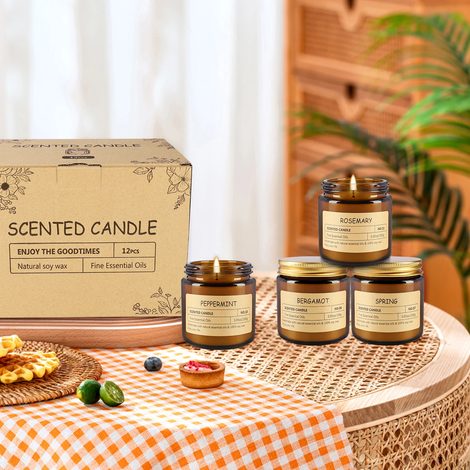 12 Sachet Scented Candles with 12 Different Fragrances, Suitable for family Gatherings, Holiday Celebrations, Parties, and Gift view 6