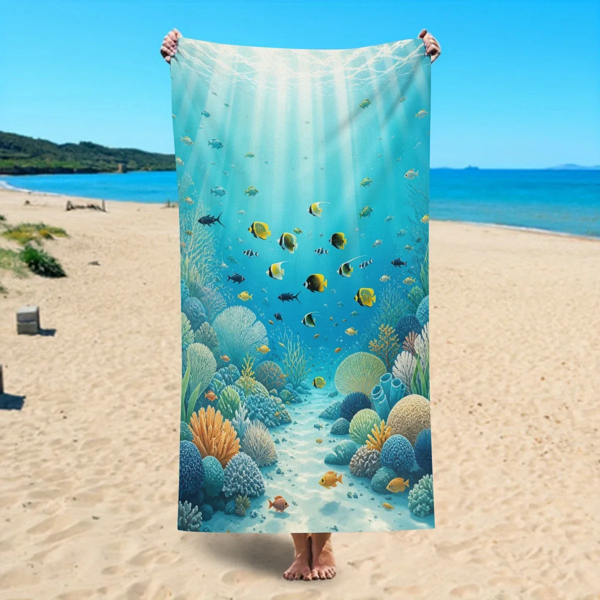 Multi-functional Polyester Beach Towel - Ideal for Swimming, Fitness, Camping, Yoga, Travel & Beach Activities