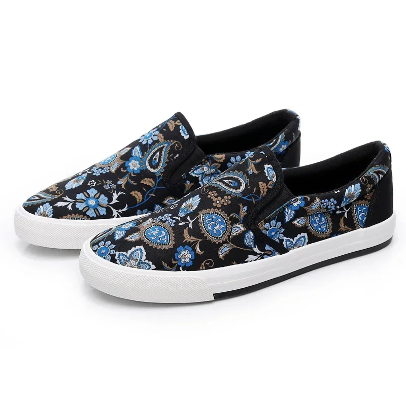 

Pop Large Size Canvas Shoes Comfortable Breathable Casual Men's Fashion Printing Driving Shoes Tenis Masculino