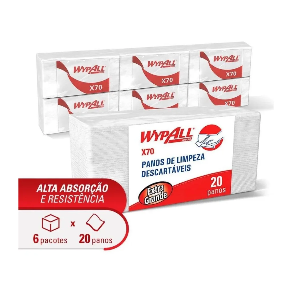 Wypall Cleaning Cloth®X70 Xg Folded 20 Cloos-6 Units Disposable Cleaners