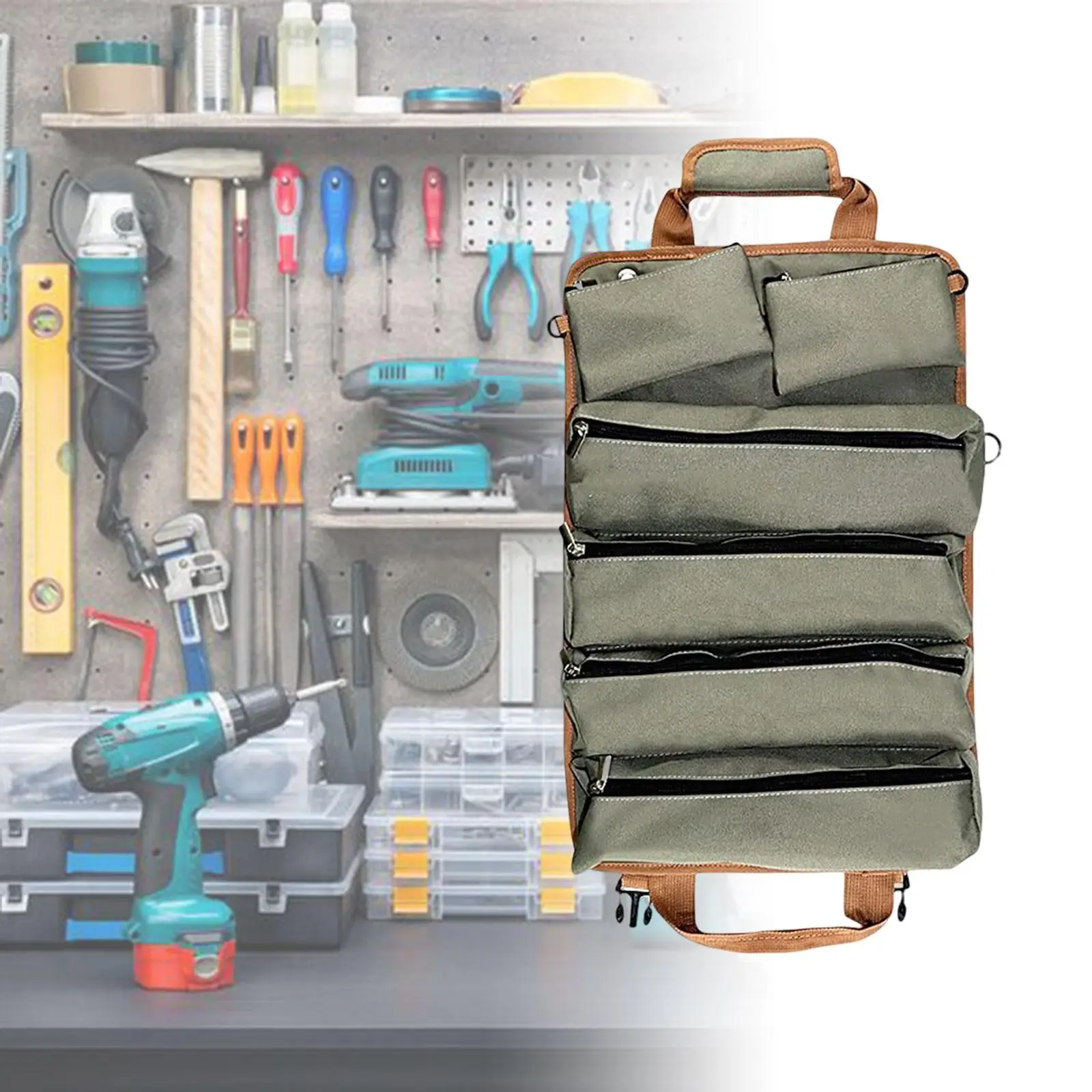 Portable Tool Pouch Roll Up Case Small Tool Bag Organizer for Outdoor