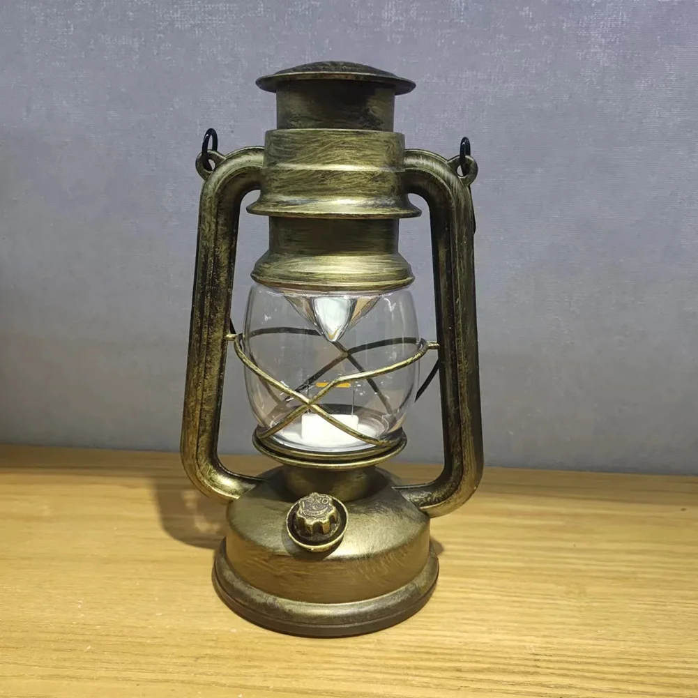 

ABVJ-25Cm Iron Antique Bronze Oil Lanterns (Cover) Portable Outdoor Camping Lamp Leak-Proof Seal Lights