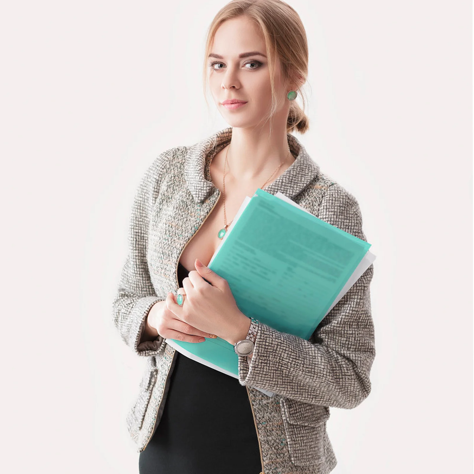 16Pcs A4 Transparent L Type Document Folders Letter Size Clear Project Pocket Sleeves Office File Folder Sheet Protectors