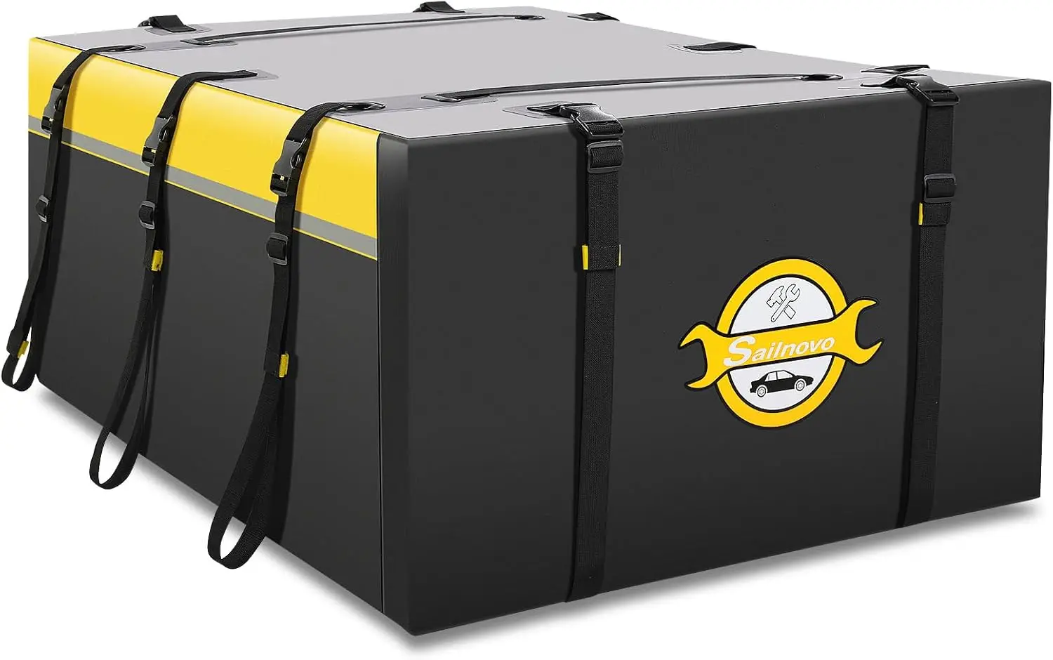 

20 Cubic Feet Waterproof Car Roof Cargo Carrier Bag with Anti-Slip Mat and 10 Straps for Most Vehicles