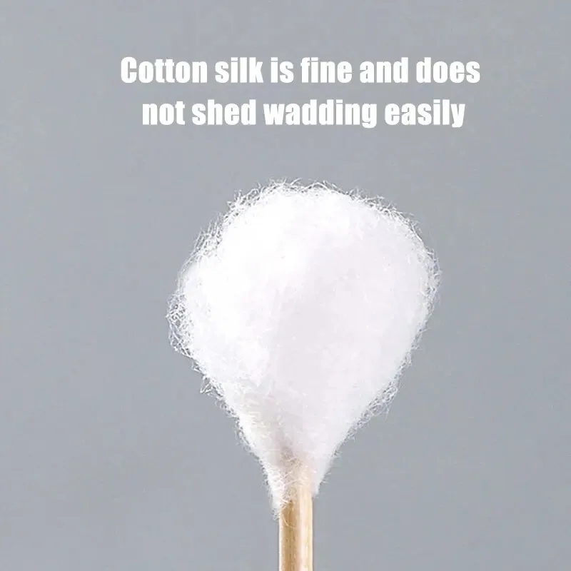 Scatola per tamponi di cotone usa e getta da 500 pezzi con testa rotonda a doppia estremità per la rimozione del trucco e del trucco Pulizia quotidiana Cura degli animali multiuso