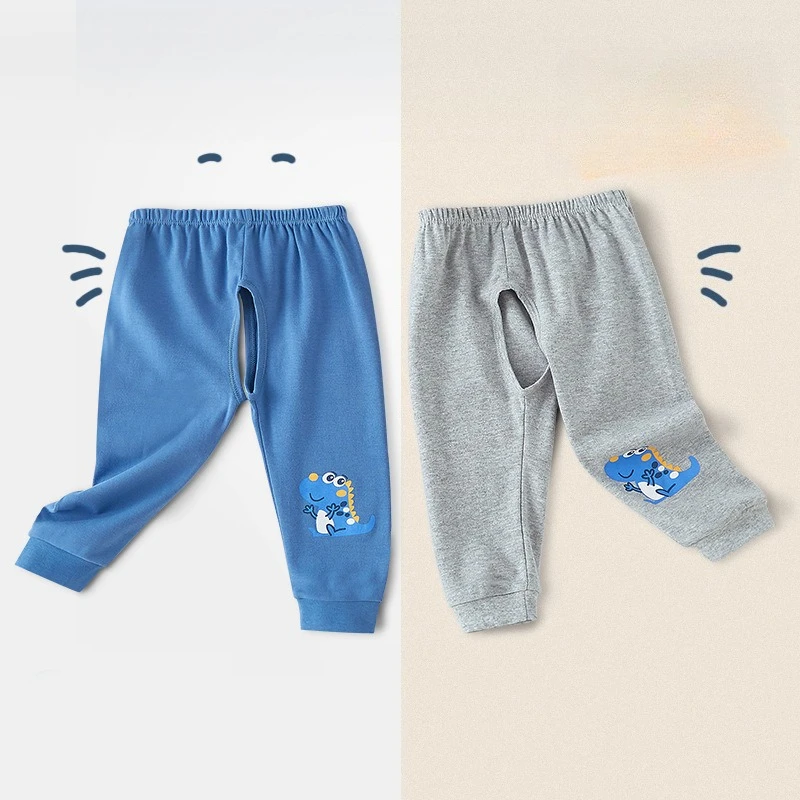 

Autumn Clothes Pant's for Baby Split Pants Cotton Cartoon Casual Open Crotch Pants for Boys Girls Spring Infant Trousers