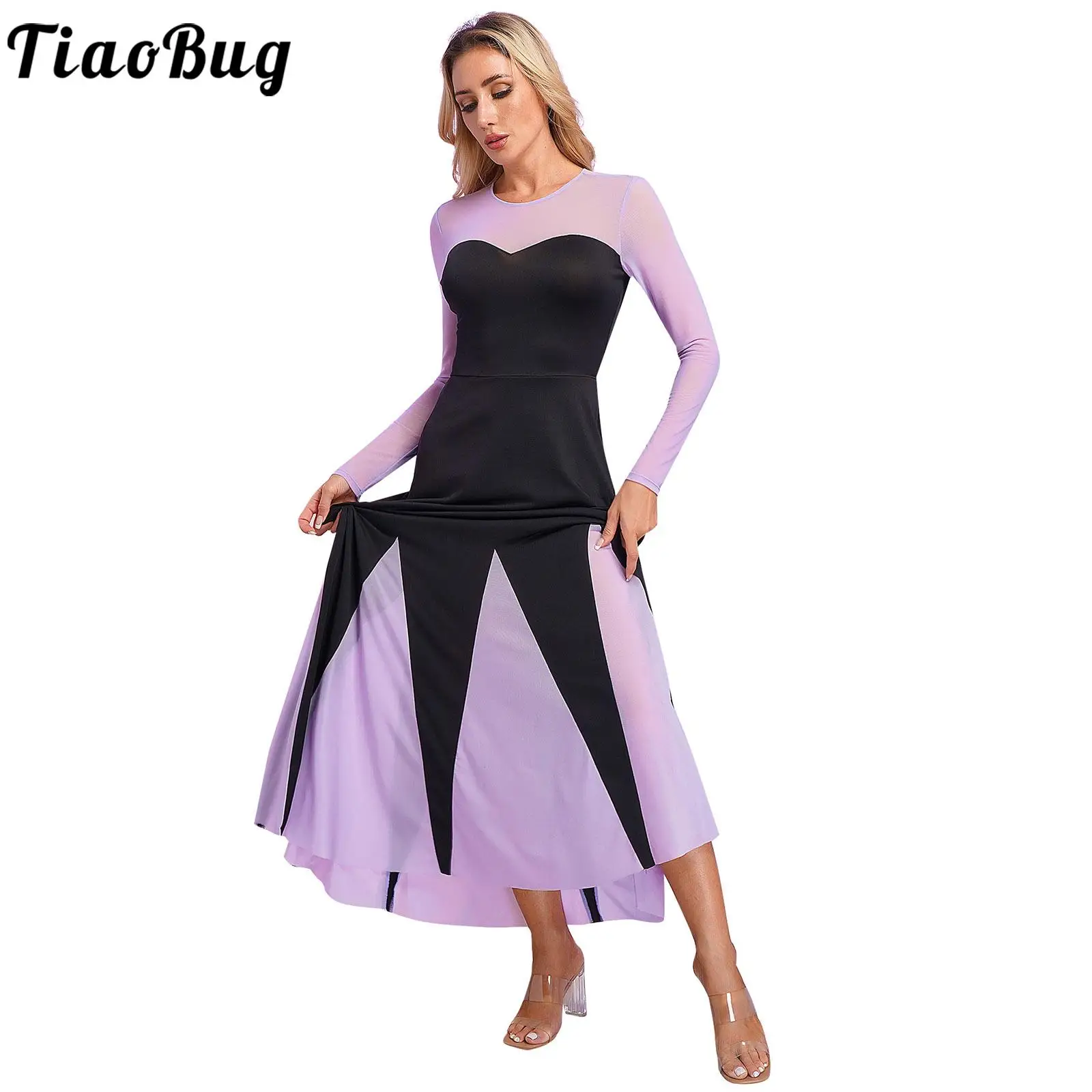 Women Halloween Steampunk Gothic Victorian Mermaid Cosplay Costumes Mesh Long Sleeve Maxi Dress Lyrical Ballroom Dance Dresses