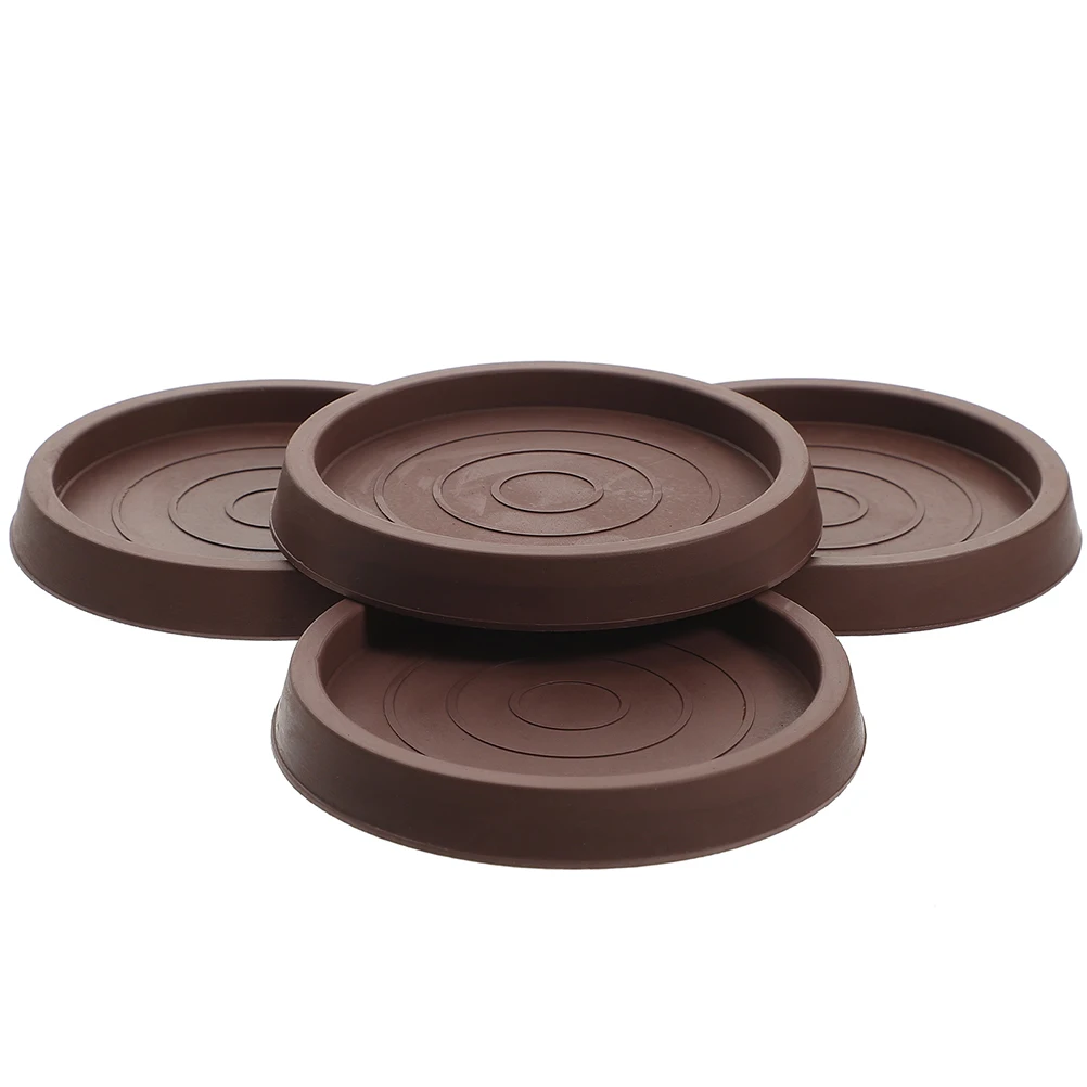 

4 Pcs Caster Cup Pads 3 5 to 4 Inch Brown Rubber Coasters for Furniture Hardwood Floors Stopper Chairs Legs Protection
