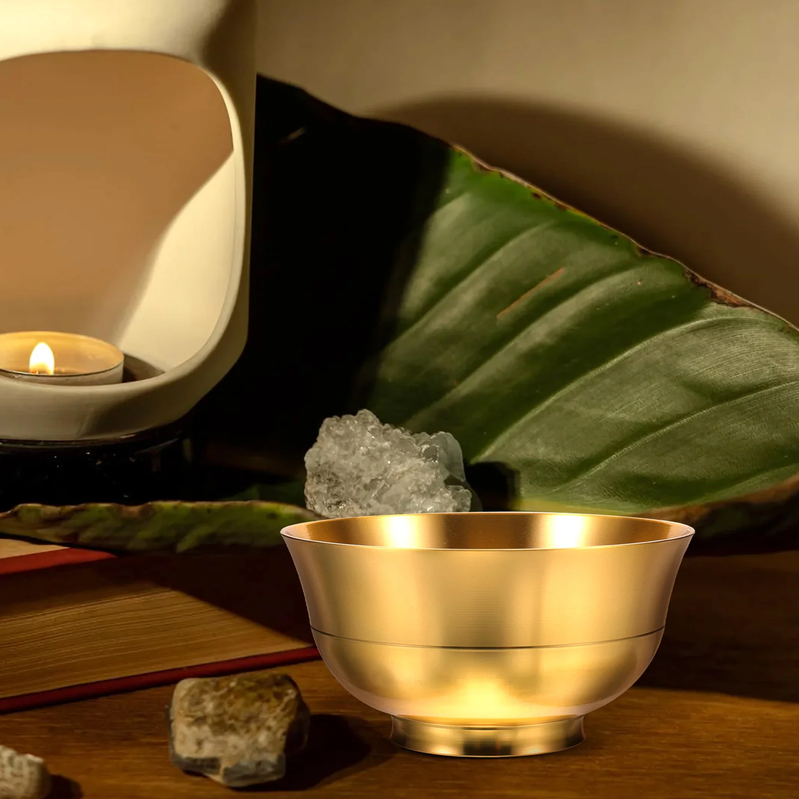 

Brass Glossy Cornucopia Decorative Bowl Worship Cup Supply Copper Burning Sacrifice Vintage Offerings Water