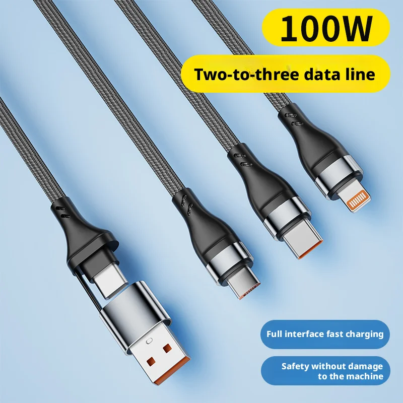 3In2 كابل شحن سريع الحبل آيفون Xiaomi مايكرو USB نوع C كابل الشاحن متعدد المنافذ متعددة USB شحن سلك خط 1.2 متر