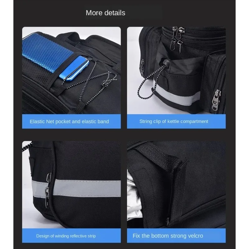 Bicycle Rear Rack Bag 27L Large-capacity Waterproof Bike Backseat Bag Outdoor Riding Mountain Cycling Rear Shelf Luggage Bag