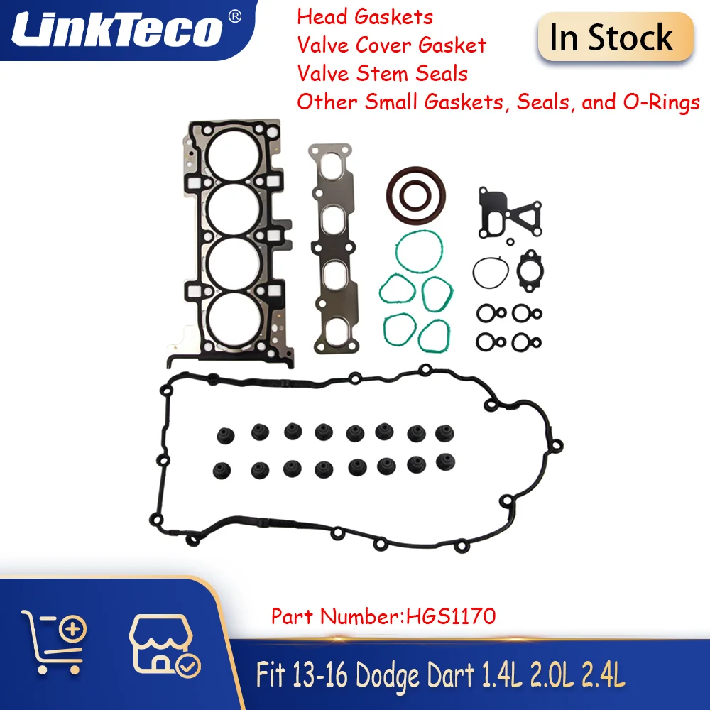

Full Gasket Set MLS-Head Gasket Oil Seal Fit 2.4 L 2.0 L 1.4 L L4 DOHC 16V For 2013-2016 Jeep Dodge Dart HGS1170 Engine Parts