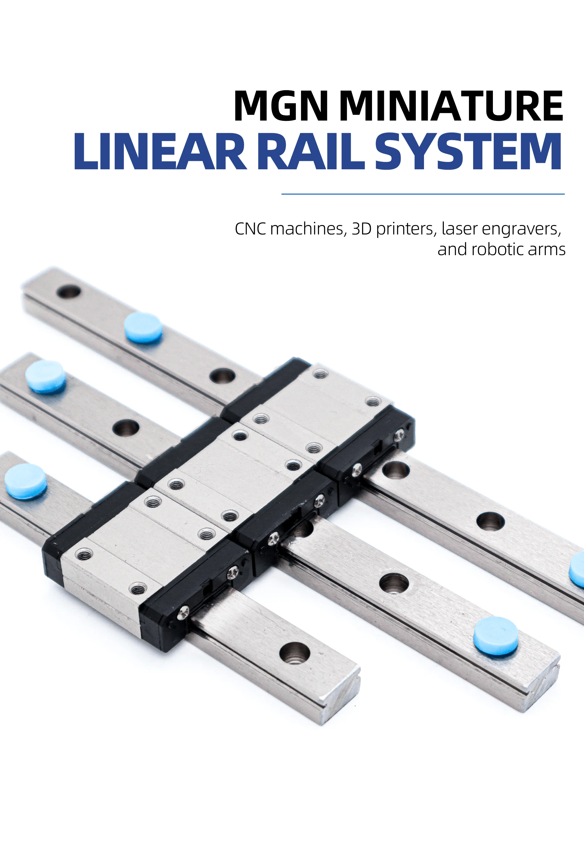 Miniatur-Linearführungen der MGN-Serie – MGN7 / MGN9 / MGN12 / MGN15 C&H | Schmaler Typ mit Einzelwagen für CNC, 3D-Drucker, Automatisierung – Detail 1