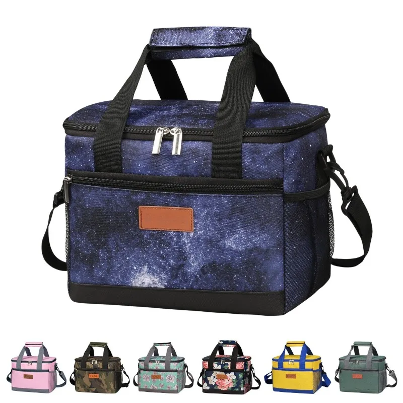 Children meal bag, hand-held insulation bag outdoor portable folding lunch bag, Oxford cloth thickened waterproof insulation bag