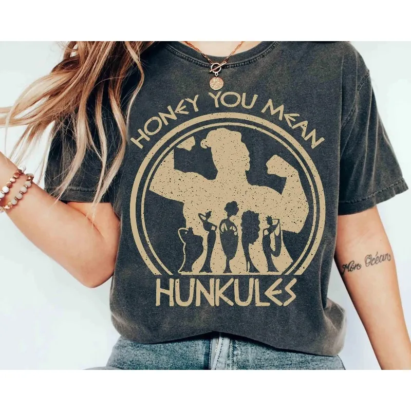 Camisa Vintage Diva The Muses Honey You Mean Hunkules, camisa de personaje de Disney Hercules Camisa base de algodón para todas las estaciones
