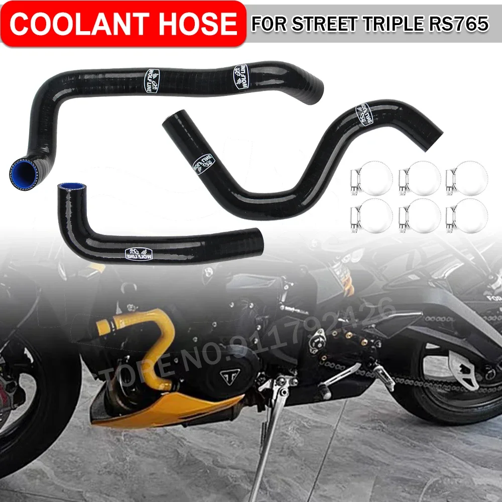 Motorcycle Radiator Coolant Silicone Hose Water-cooled Pipes Tube Kit Accessories For Street Triple R765 RS765 2020-2022 2023