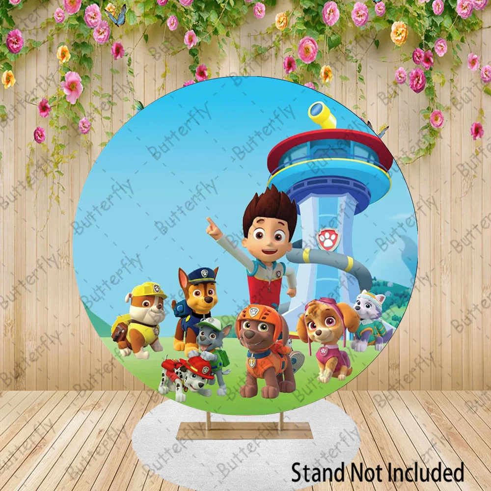 

Blue Sky Chase Marshall Dog Paw Patrol Birthday Party Backdrop Cartoon Boys Round Photography Baby Shower Background Banner