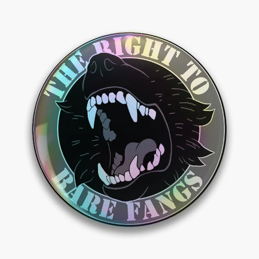 The Right to Bare Fangs Pin Holographic Star Heart Pin Brooches Laminated Button Fashion Accessory