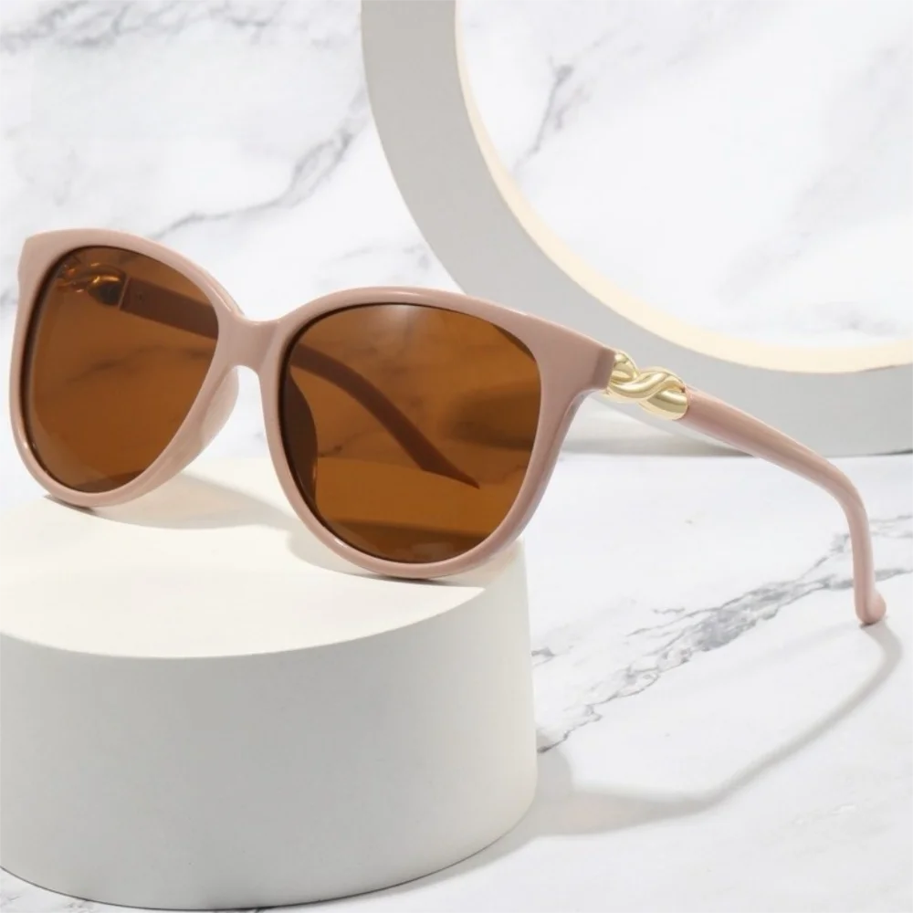 Classic Round Women Sunglasses Korean Style Oversized Sun Glasses Anti-UV V400 Shades Eyeglasses Travel