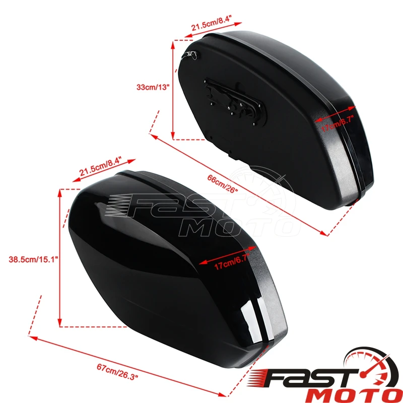 Motorcycle Saddle Bags Side Boxs Luggage Tank Hard Case Saddlebag For Harley Softail Low Rider ST FXLRST FXRST FXLRS FXLR 18-24