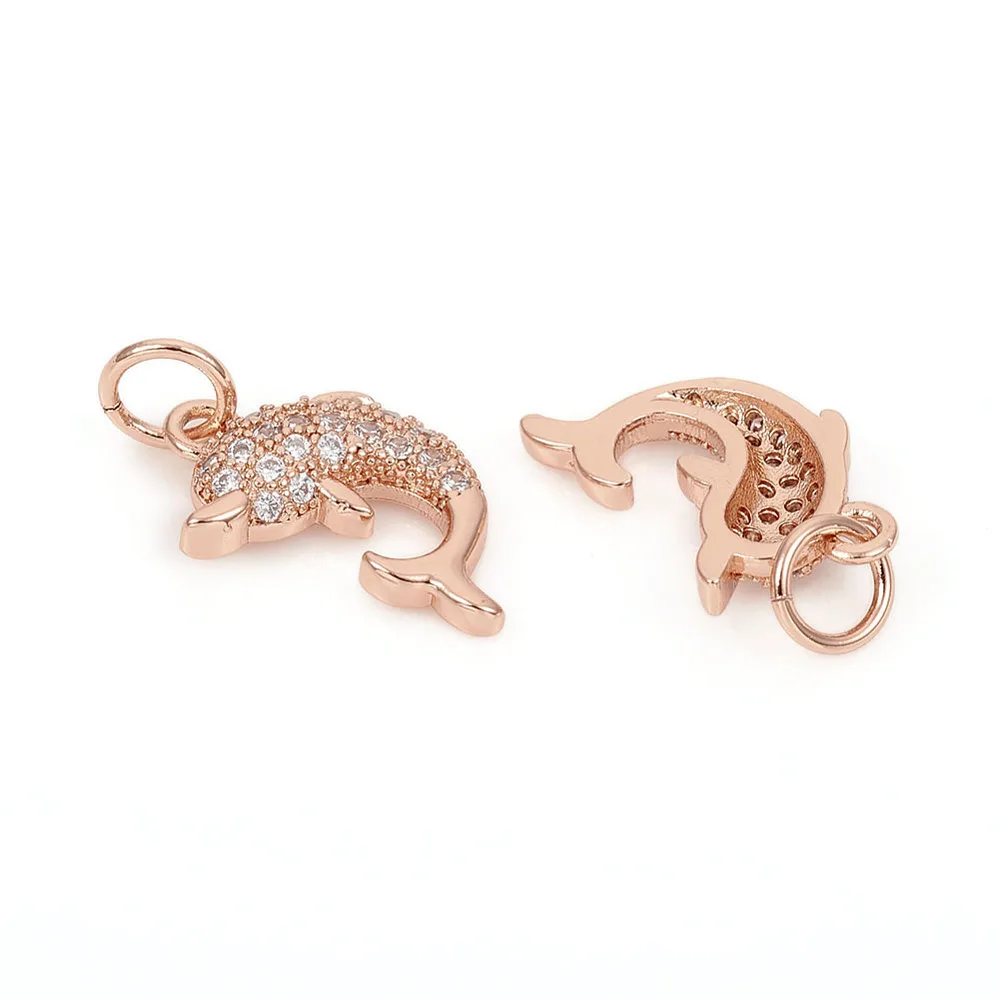 PandaHall 10 Stück klare Anhänger mit Delfin- und Ozeanmotiv, 14 x 9 x 2,5 mm, für die Herstellung von Halsketten, Armbändern und Schmuck – Detail 7