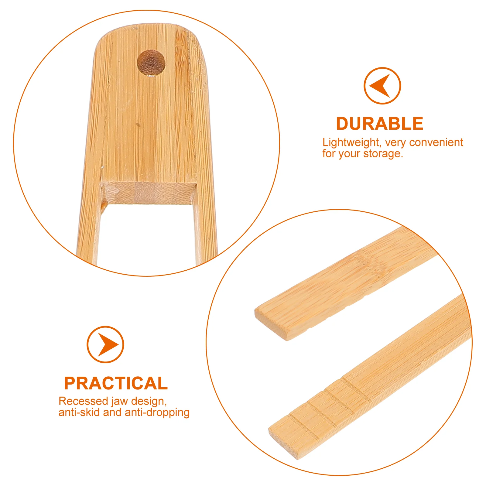 

2Pcs Bamboo Food Tong Heat-Resistant Bbq Kitchen Accessory Practical Design for Steaks Grilled Fruits Vegetables Easy to