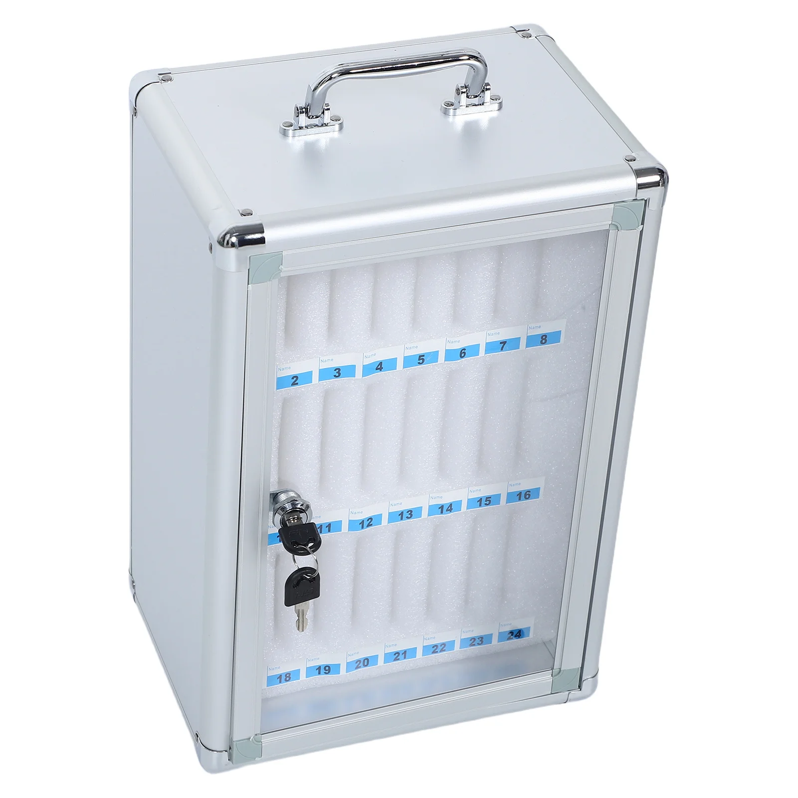 

Phone Storage Box Wall-Mounted Mobile Phone Cabinet Aluminum Alloy Cellphone Locker For Classroom Office School White