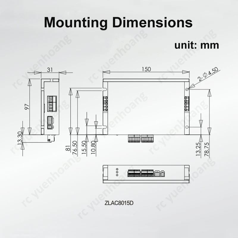 1 Uds ZLAC8015D controlador de servomotor de cubo de rueda doble ​   Compatible con protocolo CANopen/RS485, accesorios DIY para RC AGV/Robot