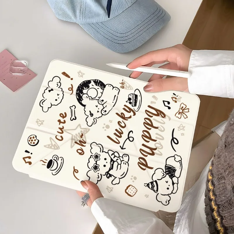 Lovely Puppy IPad Tablet Cover for 11th 11in A16 10th 10.9 9th 10.2 Protective Case Mini7 Air7/6 Air4/5 Air3 10.5in Acrylic Case