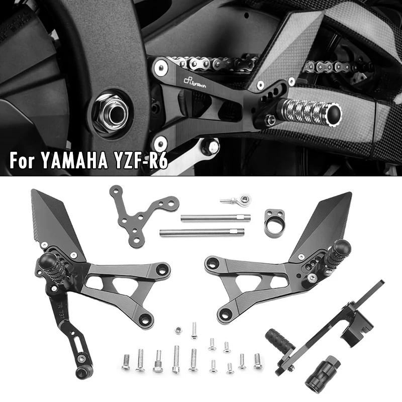 For YAMAHA YZF R6 YZFR6 YZF-R6 17-25 Motorcycle Adjustable Rearsets FootPegs Heighten Pedal Shift Lever Brake Kit Accessories