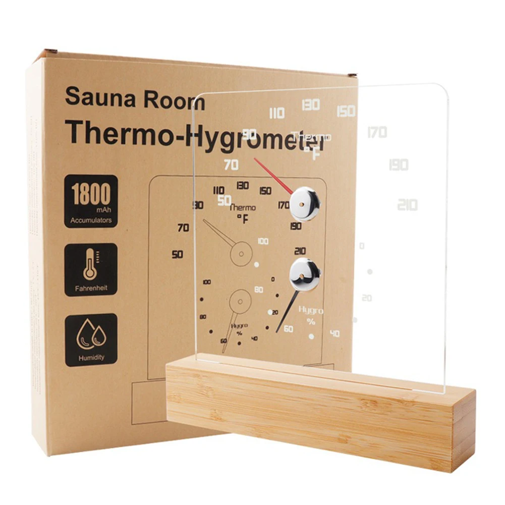 2in1 Sauna Thermometer Hygrometer with LED Light for Accurate Temperature and Humidity Monitoring in Sauna Rooms