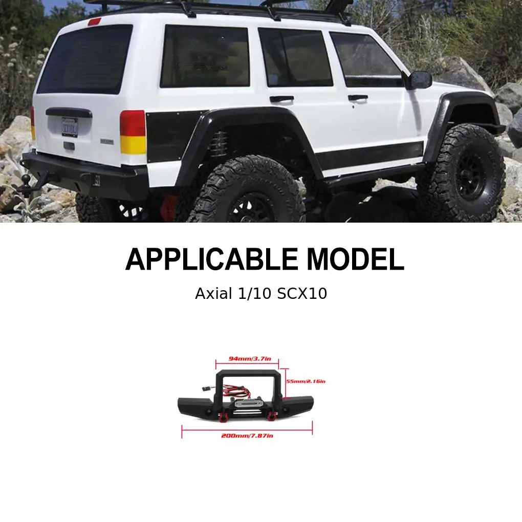 

Aluminum Alloy 1/10 Front Bumper RC Upgrade Part Wear-resistant Rc Front Bumper For Axial SCX10 TRX4 TRX6 RC Car Part Black